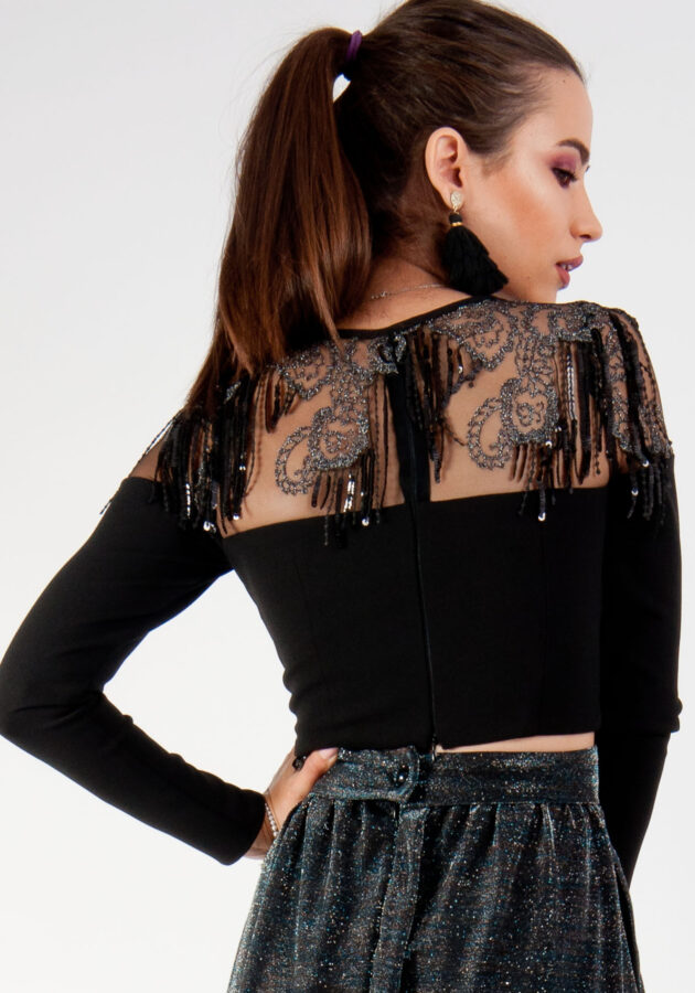 Bust cu maneci lungi-principal-Negru