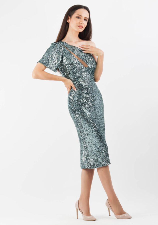 Rochie conica-principal-Verde