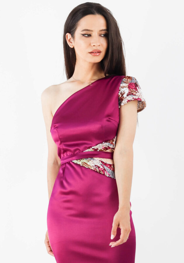 Rochie conica-principal-ciclame